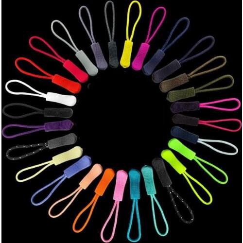 10pcs/Lots Colorful Zipper Pull Puller End Fit Rope Tag Fixer Zip For Clothing / Shoes / Luggage