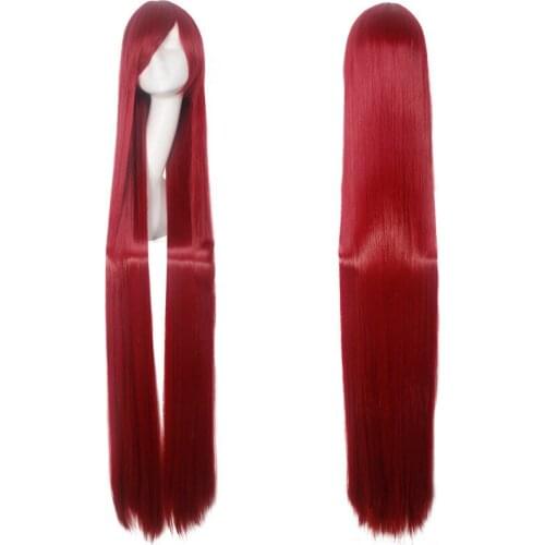 150CM Red Long Straight Wigs 59'' women Heat Resistant Synthetic Hair anime Cosplay Wig Halloween Party Costume Accessories