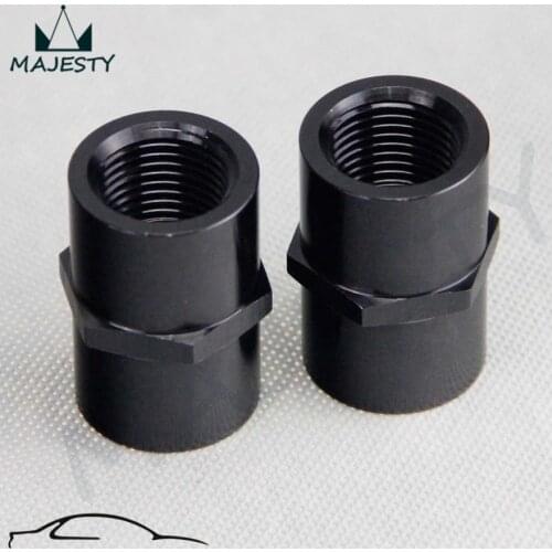 2PCS ALUMINUM FEMALE 1/2" NPT PIPE PIPING COUPLER ANODIZED FITTING ADAPTER Black