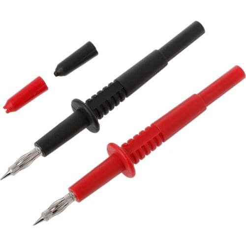 2 Pcs Copper Rod Multimeter Testing Probe 4mm Socket Type Probe Banana Connector T8WE