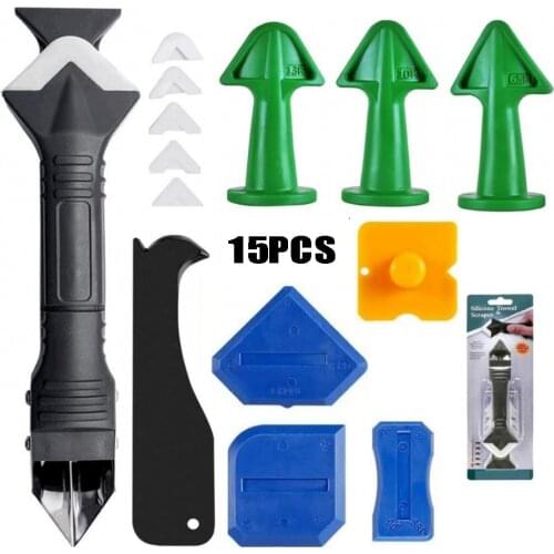 3/5 In 1 Silicone Scraper Sealant Remover Tool Set Caulking Finisher Smooth Scraper Removal Stainless Steel/Plastic Hand Tool