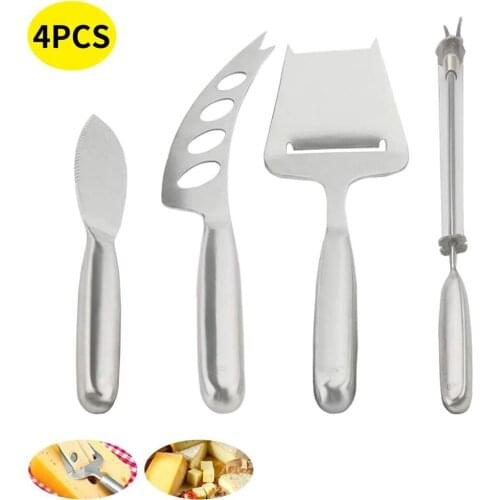 4Pcs Cheese Knifes Set Cheese Shovel Cutter and Fork Stainless Steel Cheese Cutter Set