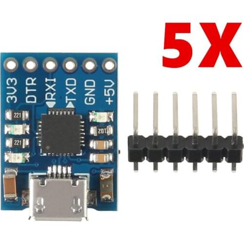 5PCS CP2102 MICRO USB to UART TTL Module 6Pin Serial Converter UART STC Replace FT232 NEW For Arduino