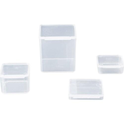 594C Small Square Clear Plastic Jewelry Storage Boxes Beads Crafts Case Containers