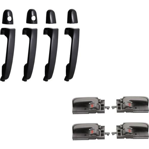 8PCS BLACK EXTERIOR AND BROWN Interior door handle for TOYOTA Corolla 03-08 RH:69205-12200-A2 LH:69206-12200-A2