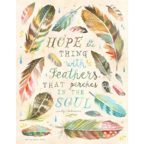 Hope Feather Cross Stitch 5D DIY Round Square Diamond Painting Rhinestone Embroidery Exquisite Mosaic Home Decoration XN1015