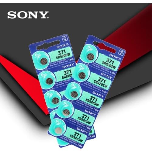 10pcs Sony 100% Original 371 SR920SW 920 1.55V Watch Battery SR920SW 371 Button Coin Cell MADE IN JAPAN
