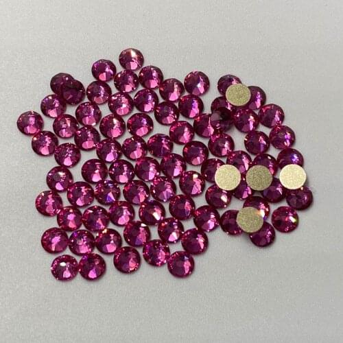 Fuchsia Color ss16,ss20 and ss30 size 8 big and 8 small Non hot fix Glue on Rhinestone