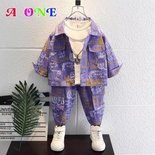 Spring autumn boys jackets kids denim jacket baby clothes children outfits fashion Streetwear Rap chothing 2T to 12T