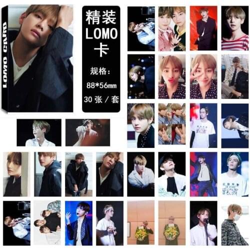 Kpop Bangtan Boys New Album Map Of The Soul 7 LOMO Card PhotoCards Postcard Self Made Photo 30pcs /Set Fan Gift