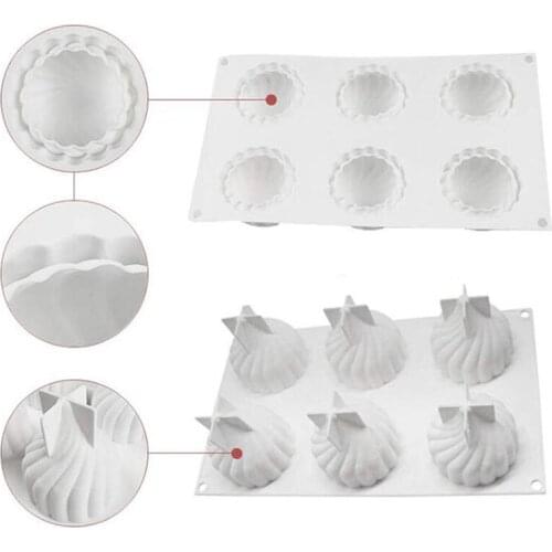 Onion Shaped Silicone Cake Mold Baking Tool 6 Cavities Spiral Whirlwind DIY Cake Pan Mousse Chocolate Mould Cake Decorating Tool