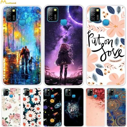 Cute Girls Flower Cat Case For Tecno Smart 5 Case Silicone Back Covers sFor Tecno Spark 6 Air Spark6 Go Camon 12 Pro Case Phones