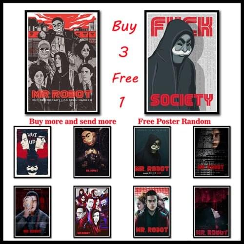 MR. ROBOT Coated paper Posters Movie Wall Stickers Prints Home Decoration Livingroom Bedroom Bar Home Frameless