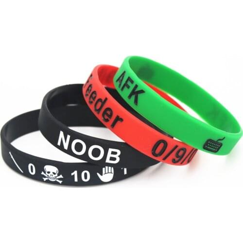 50PC Hot sale Noob inside and Feeder AFK Soft Rubber Wristband Games Play Silicone bands Bracelets &Bangles Gifts Jewelry SH175
