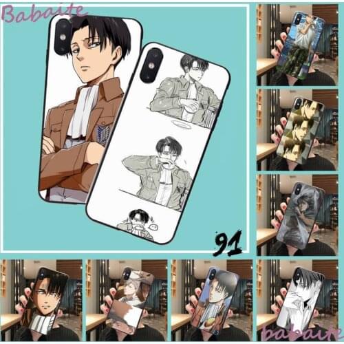 Babaite Levi ackerman Soft black Phone Case For iPhone 8 7 6 6S Plus 5 5S SE 2020 11 11pro max XR X XS MAX