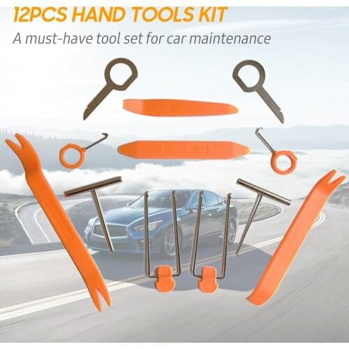 12pcs Car Audio Disassembly Tool Set Hand Repair Tool Kit Pry Tools Kit for Automobile Parts Door Maintenance