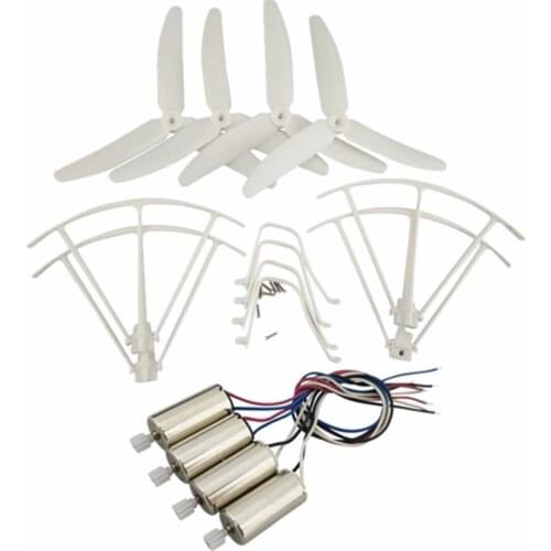 Upgraded Spare Parts Replacement 3 Blades paddles Protectors Blades Frame Landing Skid for Syma X5UW X5UC RC Helicopter-white