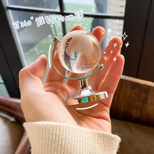 Transparent Globe Desktop Ornaments Creative Student Present Mini Crystal Globe Decoration Figurines Gifts for Teacher/classmate