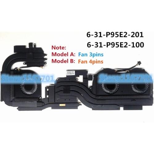 Laptop CPU/GPU cooling Radiator heatsink&Fan for Hasee T96 T96E Shinelon 9000 Terrans Force T800 6-31-P95E2-100 6-31-P95E2-201