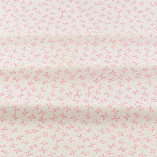Pink Bows Designs Quilting Patchwork Home Textile Twill Bedding Scrapbooking Decoration Tela Sewing 100% Cotton White Fabric