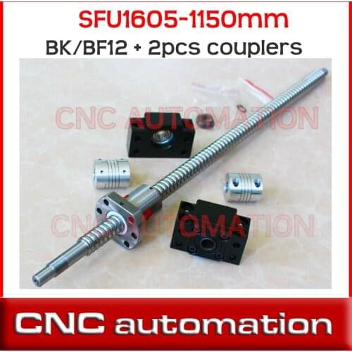 RM1605 Ball Screw SFU1605 L= 1150mm Rolled Ballscrew + BK BF12 end support + 2pcs coupler 6.35*10mm