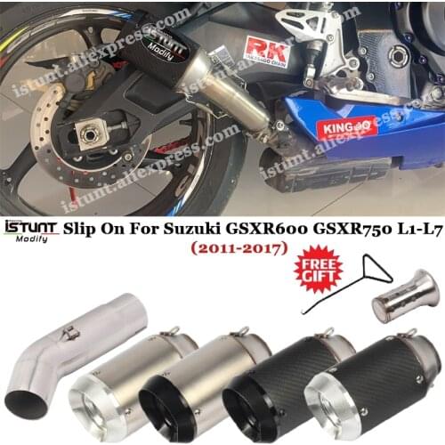 Slip on Motorcycle Exhaust Modify Carbon DB Killer Muffler Escape Middle Connection Link Pipe For GSXR600 GSXR750 L1-L7 GSX R750