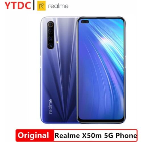 New Original Realme X50m 5G Mobile Phone 128GB 8GB /6GB 6.57" Snapdragon 765G 120Hz 6 Cameras 48MP 4200mAh 30W NFC 5G Smartphone