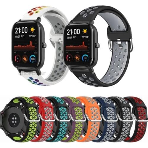 Replacement Silicone Bracelet Strap For Huami Amazfit Bip lite S /Amazfit GTS Silicone Straps Soft Smart Band Watch Accessories