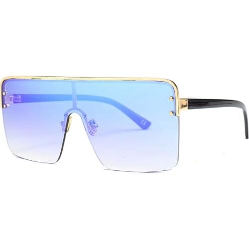 Trend Oversize Square Mirror Sunglasses Men Designer High Quality Vintage Sun Glasses For Women Goggle Oculos