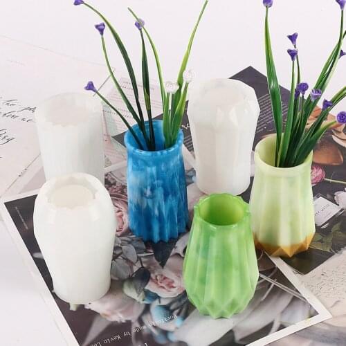 Modern Simplicity 3D Flower Vase Silicone Mold Resin Casting Mold Planter Holder DIY Epoxy Mould Craft Plaster Candle Soap Mold