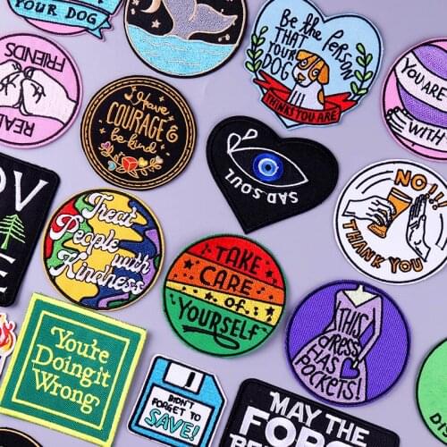 Heart Gay Patch Iron On Patches For Clothing Letter Sticker Cartoon Patches On Clothes DIY Thermoadhesive Patch Jacket Badge