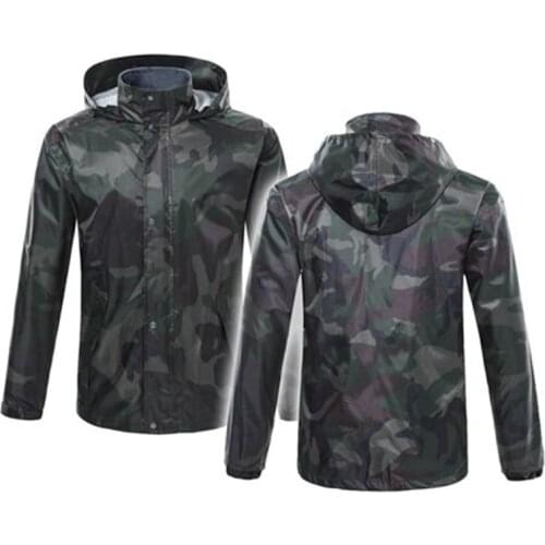 Adult outdoor rainproof camouflage raincoat raingear men and women waterproof rainsuit rainwear rain poncho coat pant suit
