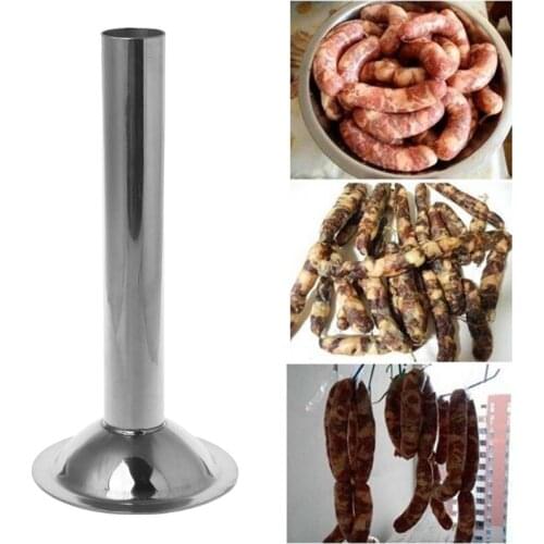 C5AD Stainless Steel #10 Size Meat Grinder Sausage Stuffer Tube Horn Funnel Filling