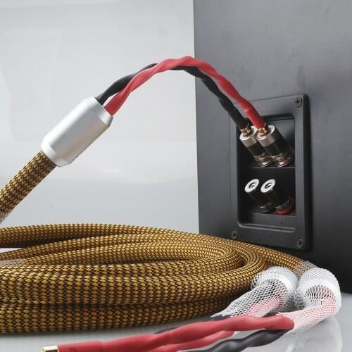 High Quality Pair Audiocrast AS180 audio speaker cable with banana plug audio video cable