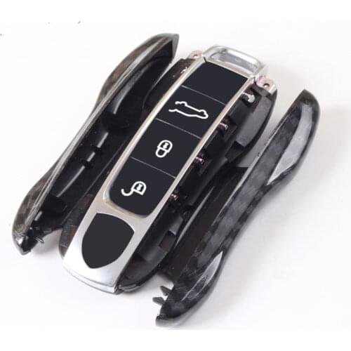 High Quality Car ABS Carbon Fiber Key Case Cover Chain For Porsche Macan 911 Panamera Cayenne 2018 Replacement Accessories