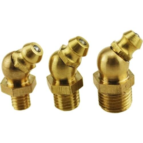 10Pcs M6*1 M8*1 M10*1 Thread 45 Degree Angle Brass Zerk Fitting Grease Nipple