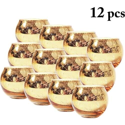 12pcs Votive Candle Holder Creative Decorative Spot Glass Tealight Candle Holder Home Crafts Decor