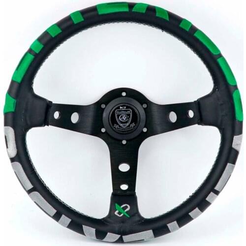 13inch Embroidery 1996 Vertex Genuine Leather Drift Sport Steering Wheels