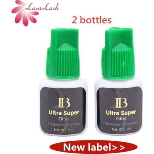 2 bottles Black False eyelashes glue korea IB Ultra super Glue Individual fast drying eyelash extensions adhesive glue green cap