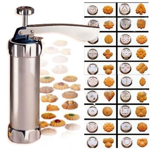 24pcs Cookie Press Set Biscuit Maker stainless Steel Cookie Cake Maker Making Decorating Gun Wilton Cake Tips Kit