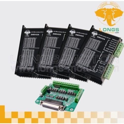 4 Axis Stepper motor driver PEAK 4.2A,18-50VDC contoroller board DB25 CNC New--longs motor