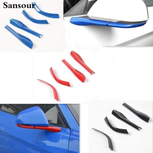 4pcs ABS car styling exterior decoration trim For Ford Mustang 2015 2016 Black Rearview Mirror pedestal Trim Cover Car accessory