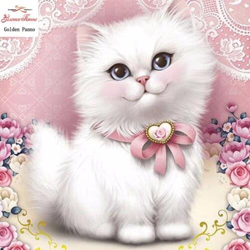 Full Square Drill 5D DIY Diamond Painting Animal Cat Embroidery Cross Stitch 3D Home Decor