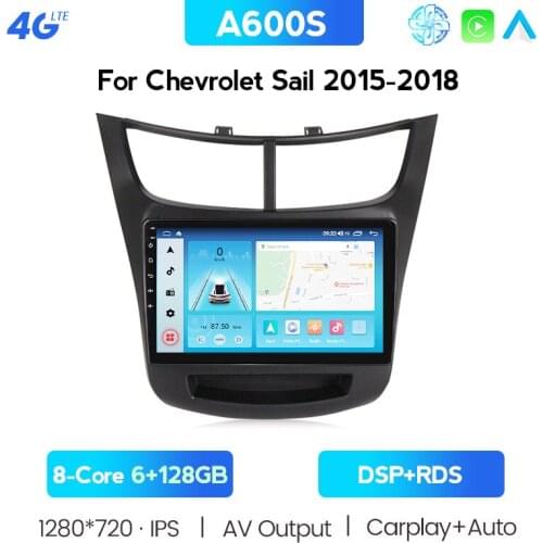 6G+128G DSP 2 Din Android 10.0 4G NET Car Radio Multimedia Video Player For Chevrolet Sail Aveo 2015 2016 2017 2018 2019 Carplay