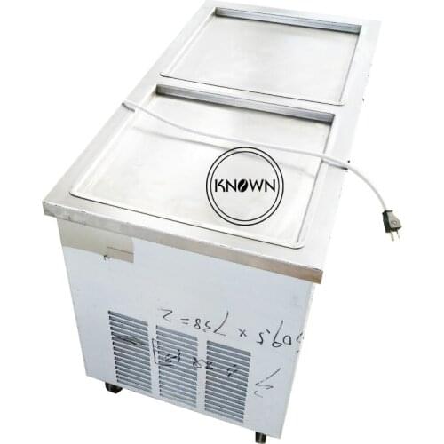 Free shipping 45cm double pan Thai fried ice machine fried sand ice yogurt roll ice cream machine Fancy fried ice machine