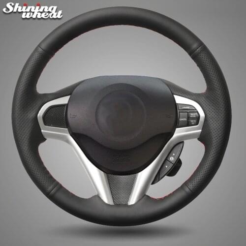 Shining wheat Hand-stitched Black Artificial leather Steering Wheel Cover for Honda CR-Z CRZ 2010-2016