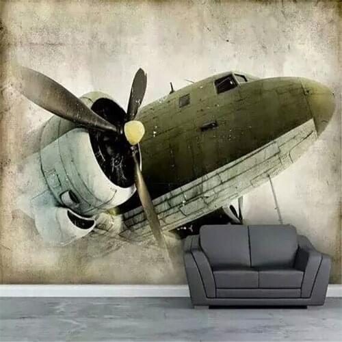 Beibehang Large custom wallpapers new shocking high - drew ancient aircraft Continental background wall