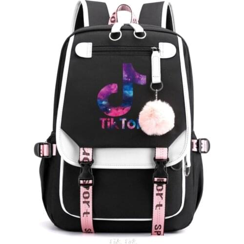 Brand Tik Tok Backpack Women Men School Bags for Teenage Boys USB Charge Back Pack Large Capacity Tik Tok Teen Bagpack