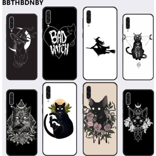 Witch cat Cute Phone Case For Samsung Galaxy M10 20 30 A 40 50 70 71 6S A2 A6 A9 2018 J7 CORE PLUS STAR S10 5G C8
