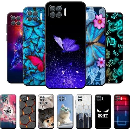 Reno 4 Lite Case Soft Back Cover For OPPO Reno 4 Lite Butterfly Case Reno 4Lite Black Phone Case For Reno 4 Lite Silicone Bumper